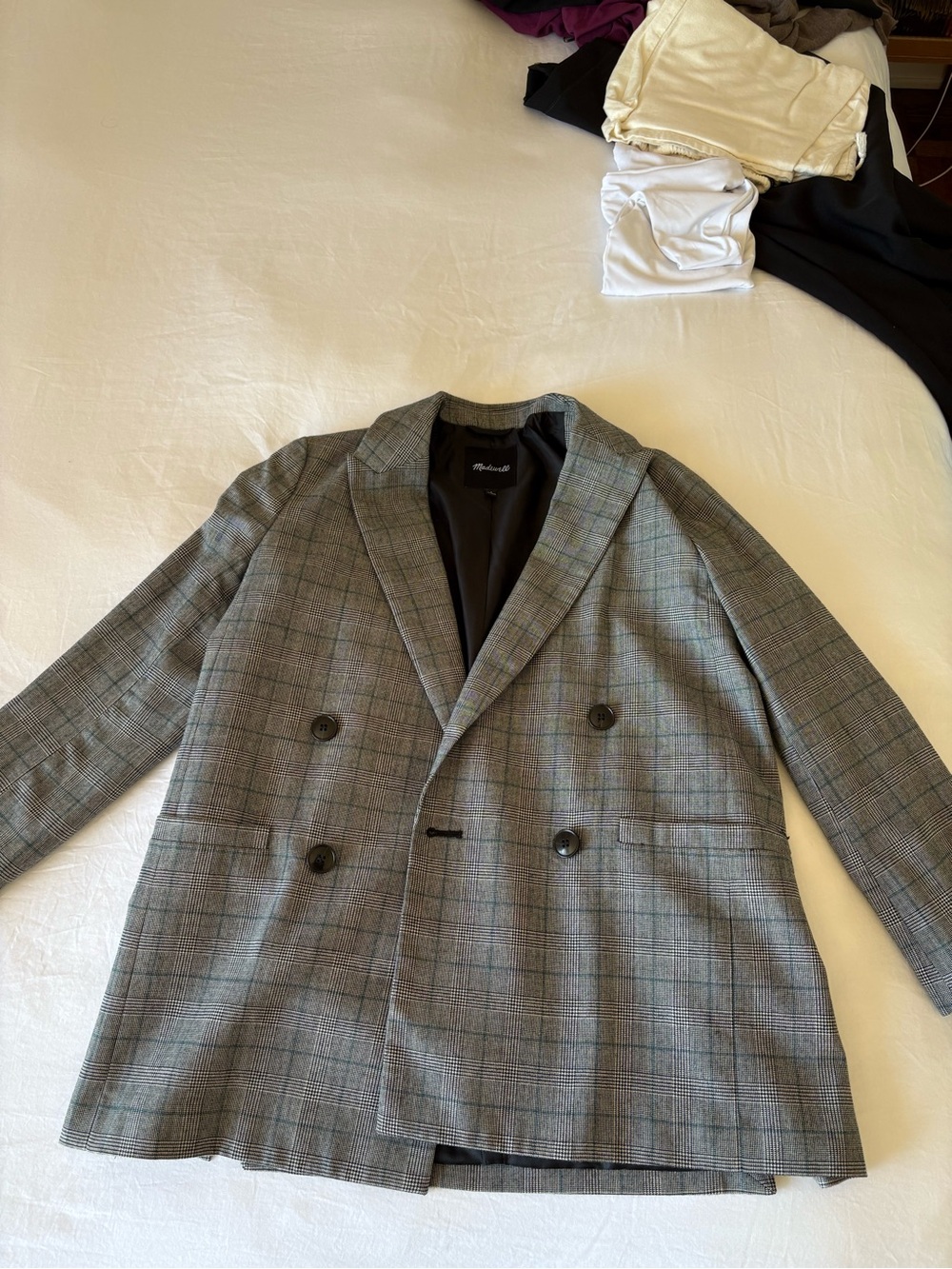 Madewell Gray Plaid blazer